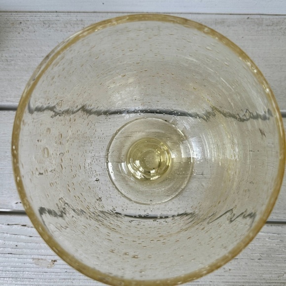 BUBBLE GLASS, FOOTED PEDESTAL VASE. CLEAR, THICK GLASS. NO CRACKS OR CHIPS. - Picture 9 of 9